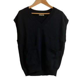 【中古】美品 MARGARET HOWELL マーガレットハウエル POCKET SLIPOVER Vネック プルオーバー ベスト サイズ2 ネイビー レディース Luxs ブランド古着のリュクス