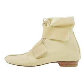 【中古】美品 22AW FUMIKA UCHIDA フミカウチダ ベルクロ シューズ ウールスニーカー 靴 レースアップ レザーソール 37 24.5cm EGG ベージュ レディース Luxs ブランド古着のリュクス