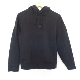 【中古】美品 A.P.C. アーペーセー ロゴ刺繍 プルオーバー スウェットパーカー M ブラック レディース Luxs ブランド古着のリュクス