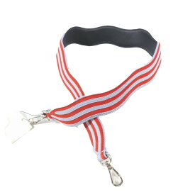 【中古】未使用 FENDI フェンディ ストラップユー ウエーブストライプ レザー スエード バッグ用 ショルダーストラップ アクセサリー 紫 赤 レディース Luxs ブランド古着のリュクス