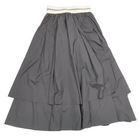 【クーポン+P2倍 1/9〜1/16】【中古】新品同様 24AW ESSENTIAL DOUBLE STANDARD CLOTHING エッセンシャル レイヤード ティアード スカート ミドル丈 36 黒 レディース Luxs ブランド古着のリュクス