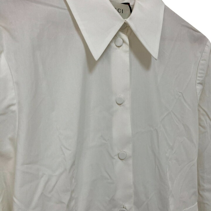 楽天市場】【中古】美品 GUCCI グッチ 長袖 プリーツ フリルシャツ  