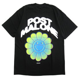 【中古】未使用 POST MALONE × TM/KK ポスト・マローン × 村上隆 フラワー Tシャツ カットソー BRIGHT NIGHT S/S TEE サイズM 黒 メンズ Luxs ブランド古着のリュクス