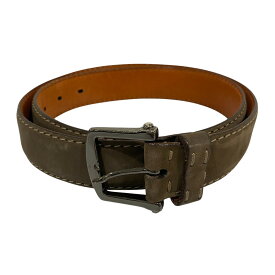 【中古】美品 Ermenegildo Zegna エルメネジルドゼニア レザーベルト グレージュ メンズ Luxs ブランド古着のリュクス