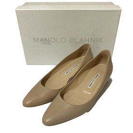 【中古】美品 MANOLO BLAHNIK マノロブラニク BB30 レザーパンプス I37サイズ 23.5相当 ベージュ レディース Luxs ブランド古着のリュクス