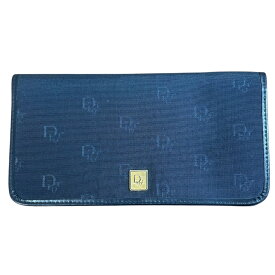 【中古】良品 Christian Dior クリスチャンディオール ヴィンテージ 長財布 ロングウォレット ネイビー メンズ レディース Luxs ブランド古着のリュクス