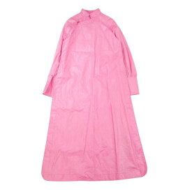 【中古】美品 21ss フミカ ウチダ FUMIKA_UCHIDA COATED LINEN CHINA SHIRT コーテッド リネン チャイナ シャツ ワンピース 36 ピンク レディース Luxs ブランド古着のリュクス