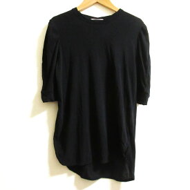 【中古】美品 CINOH チノ COSMORAMA PUFF SLEEVE T−SHIRT Tシャツ カットソー 23SCU010 サイズ36 ブラック レディース Luxs ブランド古着のリュクス