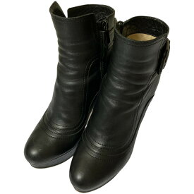 【中古】良品 JIMMY CHOO ジミーチュウ レザー ショートブーツ サイズ35 22cm相当 ブラック レディース Luxs ブランド古着のリュクス