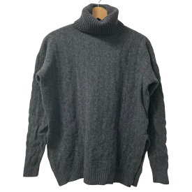 【中古】良品 Polo Ralph Lauren ポロラルフローレン タートルネック カシミヤブレンド ケーブルニット セーター M グレー レディース Luxs ブランド古着のリュクス