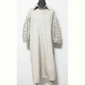 【中古】美品 TICCA ティッカ コットンレースパフスリーブワンピース 0211407154 サイズF モカベージュ レディース Luxs ブランド古着のリュクス