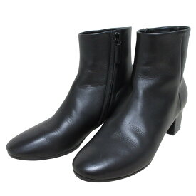 【中古】美品 BALENCIAGA バレンシアガ BBヒール レザーショートブーツ 525034 サイズ36 23.0cm相当 ブラック レディース Luxs ブランド古着のリュクス