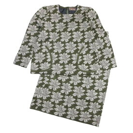 【中古】美品 トヨコサイトウ 斎藤都世子 バックジップ ニット セーター 花柄 ロング スカート セットアップ 深緑 ダークグリーン レディース Luxs ブランド古着のリュクス