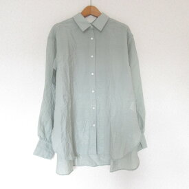 【中古】美品 IENA イエナ ヴィンテージワッシャーオーバーシャツ 長袖 ブラウス 38 ライトグリーン レディース Luxs ブランド古着のリュクス