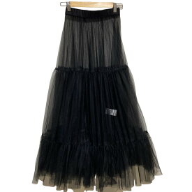 【中古】美品 LA BELLE ETUDE ラベル エチュード Giselle ジゼル レイヤードチュール ロングスカート サイズ0 ブラック レディース Luxs ブランド古着のリュクス