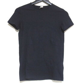 【中古】美品 HERMES エルメス エクスリブリス 半袖 クルーネック Tシャツ サイズ34 ネイビー レディース Luxs ブランド古着のリュクス