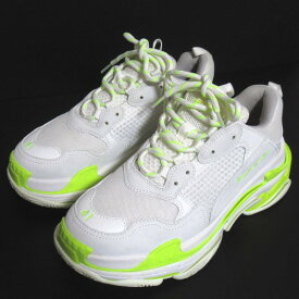 【中古】良品 BALENCIAGA バレンシアガ トリプルS ダッドシューズ スニーカー 536737 27cm ホワイト×ネオンイエロー メンズ Luxs ブランド古着のリュクス