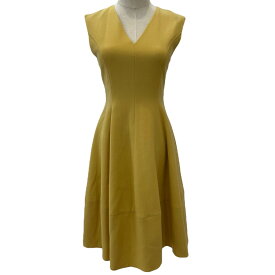 【中古】美品 FOXEY フォクシー V Baron ウール ノースリーブワンピース 38 イエロー レディース Luxs ブランド古着のリュクス