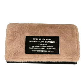 【中古】DIESEL ディーゼル ボア レザー チェーンウォレット 長財布 ピンク×ブラック レディース 長財布 良品