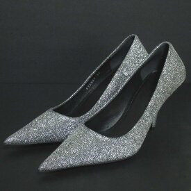 【中古】未使用 BALENCIAGA バレンシアガ SQ.KNIFE スクエアナイフ ポインテッドトゥ パンプス 572887 サイズ36 23cm相当 シルバーカラー レディース Luxs ブランド古着のリュクス