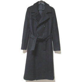 【中古】美品 03AW DIOR HOMME ディオールオム ラスター期 ウール カシミヤブレンド ダブルブレスト トレンチコート 3HH1035053 ブラック メンズ Luxs ブランド古着のリュクス