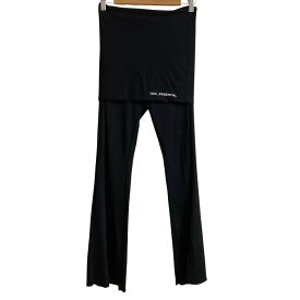 【クーポン+P2倍 1/9〜1/16】【中古】美品 ESSENTIAL エッセンシャル ダブルスタンダードクロージング ハイウエストリブパンツ サイズ36 ブラック レディース Luxs ブランド古着のリュクス