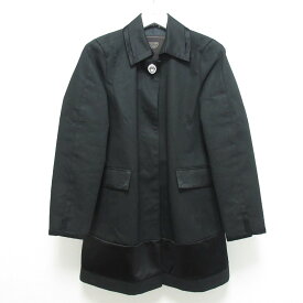 【中古】良品 COACH コーチ ステンカラーコート サイズ2 ブラック レディース Luxs ブランド古着のリュクス