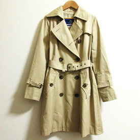 【中古】良品 BURBERRY BLUE LABEL バーバリーブルーレーベル ベルト付き トレンチコート サイズ38 ベージュ レディース Luxs ブランド古着のリュクス