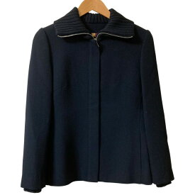 【クーポン+P2倍 1/9〜1/16】【中古】美品 DOLCE&GABBANA ドルチェアンドガッバーナ フラワープリントライナー ウールジャケット サイズ40 ブラック レディース Luxs ブランド古着のリュクス