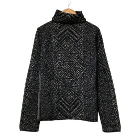 【中古】美品 RALPH LAUREN ラルフローレン カシミヤブレンド ハイネック ジャガード ニット プルオーバー セーター S ブラック レディース Luxs ブランド古着のリュクス