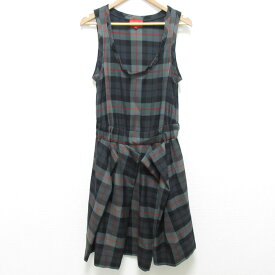 【中古】良品 Vivienne Westwood Red Label ヴィヴィアンウエストウッド レッドレーベル チェック ノースリーブ ワンピース サイズ1 グレー レディース Luxs ブランド古着のリュクス