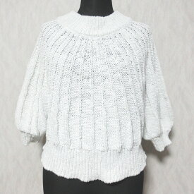 【クーポン+P2倍 1/9〜1/16】【中古】美品 24SS ダブルスタンダードクロージング バックリボン ニットプルオーバー セーター 0209250241 F ホワイト レディース Luxs ブランド古着のリュクス