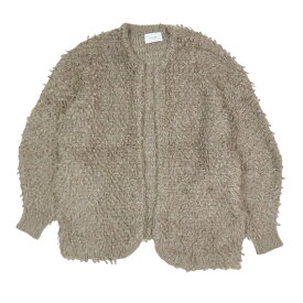 【中古】美品 CLANE クラネ モヘアループ バルキーニット カーディガン セーター アウター 1 グレージュ レディース Luxs ブランド古着のリュクス