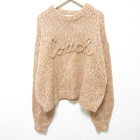 【中古】未使用 COACH コーチ トーナル ブレイデッド シーズナル セーター ニット CJ301 サイズM ピンクベージュ レディース Luxs ブランド古着のリュクス