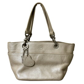 【中古】美品 BURBERRY BLUE LABEL バーバリーブルーレーベル レザーミニトートバッグ ライトベージュ レディース Luxs ブランド古着のリュクス