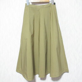 【中古】美品 MARGARET HOWELL マーガレットハウエル COTTON TAFETTA コットン タフタスカート 578-2132006 サイズ1 カーキ レディース Luxs ブランド古着のリュクス