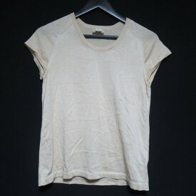 【クーポン+P2倍 1/9〜1/16】【中古】良品 HERMES エルメス シルクコットン 半袖 サマーニット ニットカットソー サイズ36 ベージュ レディース Luxs ブランド古着のリュクス