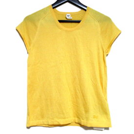 【中古】未使用 HERMES エルメス シルクコットン 半袖 ニットカットソー サマーニット サイズ36 イエロー レディース Luxs ブランド古着のリュクス