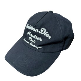 【中古】美品 DIOR HOMME ディオールオム ロゴエンブロイダリー ベースボールキャップ 243C904A4511 サイズM ブラック メンズ Luxs ブランド古着のリュクス