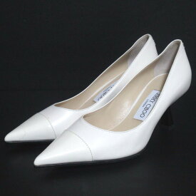 【中古】美品 JIMMY CHOO ジミーチュウ レザー ポインテッドトゥ パンプス サイズ36 23cm相当 オフホワイト レディース Luxs ブランド古着のリュクス