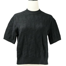 【中古】未使用 24AW HERMES エルメス ショートスリーブ Hジャガードニット セーター サイズ36 ブラック レディース Luxs ブランド古着のリュクス