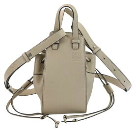 【中古】良品 LOEWE ロエベ HAMMOCK DRAWSTRING MINI ハンモック ミニ 2way ハンドバッグ ショルダーバッグ グレージュ レディース Luxs ブランド古着のリュクス