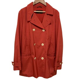 【クーポン+P2倍 1/24〜1/29】【中古】美品 Loro Piana ロロピアーナ ストームシステム ダブルブレストハーフコート サイズ42 オレンジレッド レディース Luxs ブランド古着のリュクス