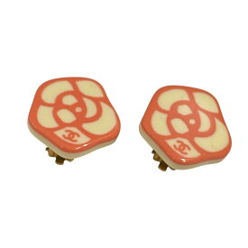 【中古】美品 03P CHANEL シャネル カメリア ココマーク プラスチック イヤリング ピンク×アイボリー レディース Luxs ブランド古着のリュクス