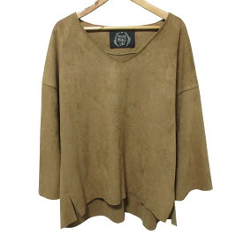 【ポイント2倍】【中古】美品 Natural VINTAGE GOA ナチュラルビンテージゴア フェイクスエード Vネック カットソー サイズF ブラウン レディース Luxs ブランド古着のリュクス