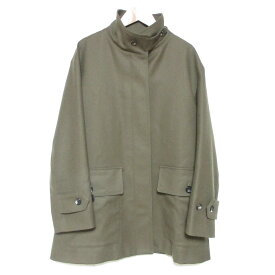 【中古】美品 MARGARET HOWELL マーガレットハウエル MILLED SERGE ミドルサージ ウールコート サイズ2 カーキ レディース Luxs ブランド古着のリュクス