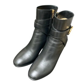 【中古】美品 JIMMY CHOO ジミーチュウ BLANKA 85 アンクルブーツ サイズ37 約23.5cm ブラック レディース Luxs ブランド古着のリュクス