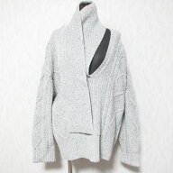 【中古】LE CIEL BLEU ルシェルブルー ネップヤーンケーブルニットトップ セーター 24A61521 36 グレー …