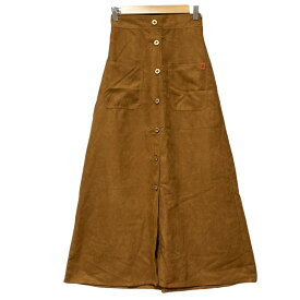 【中古】UNIVERSAL OVERALL ユニバーサルオーバーオール フリークスストア 別注 フェイクスウェードスカート サイズF キャメル レディース ロングスカート 新品同様