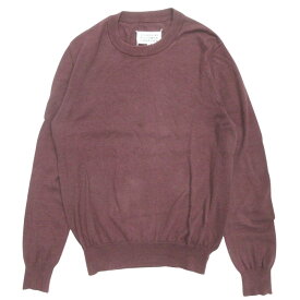 【中古】良品 Maison Margiela 14 メゾンマルジェラ 14 エルボーパッチ 14GG ニット セーター 長袖 サイズM ワインレッド ボルドー メンズ Luxs ブランド古着のリュクス